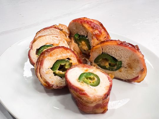 Bacon Wrapped Jalapeno Popper Chicken