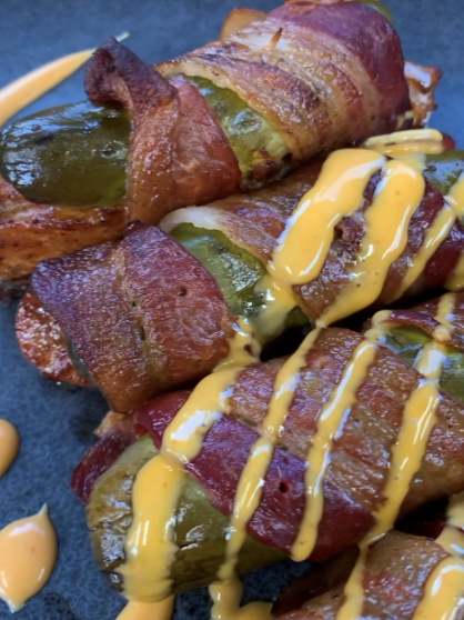 Bacon Wrapped Pickle Poppers