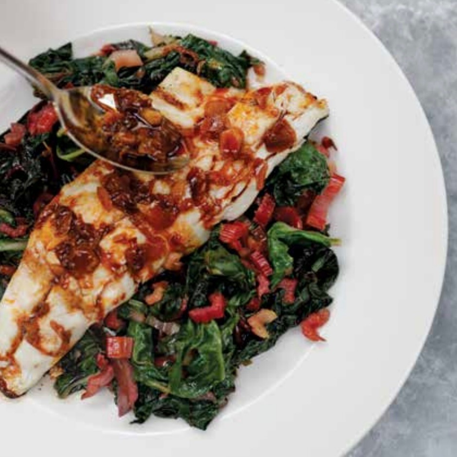 Image of Sea Bass with Hot Paprika Vinaigrette