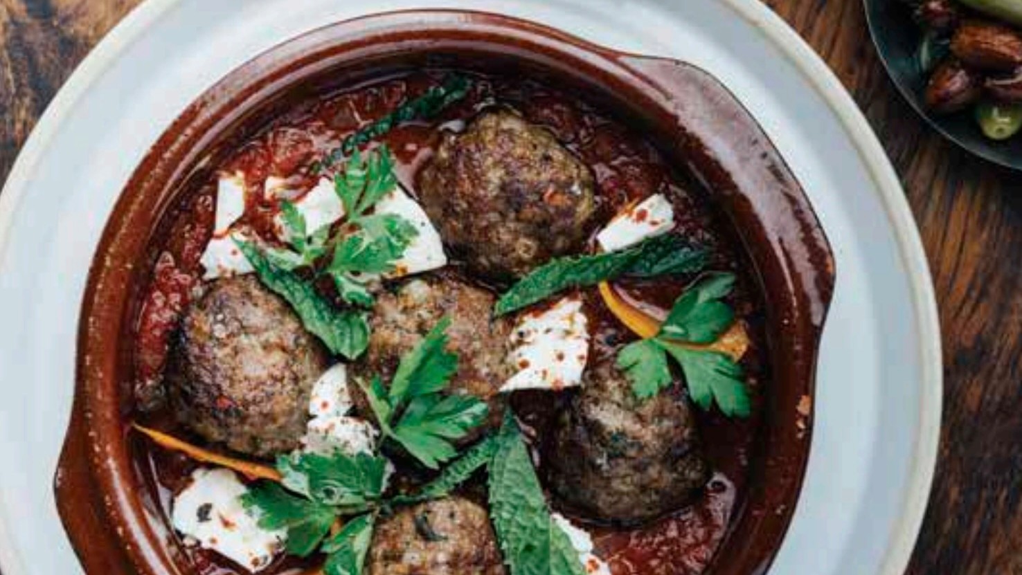 Image of Lamb Meatballs, Spiced Tomato Sauce, Mint, and Feta