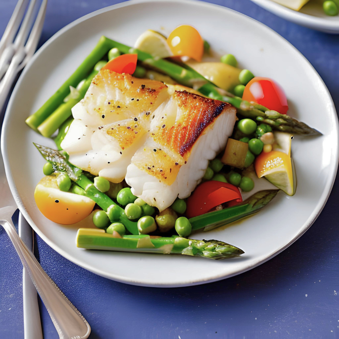 Pan-Seared Cod with Spring Vegetables