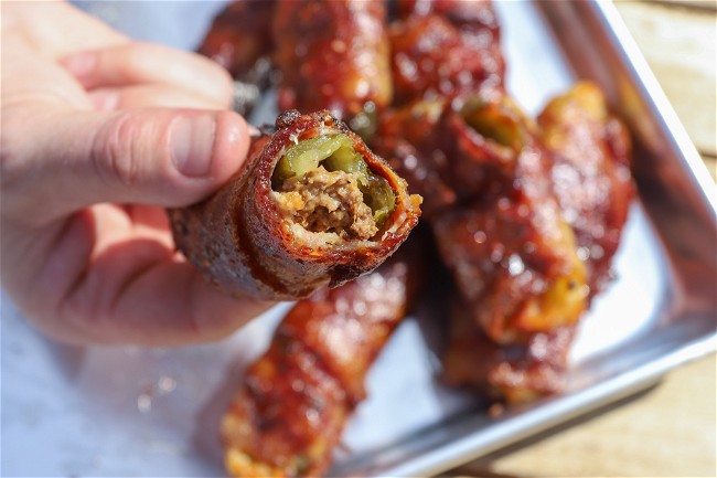 Image of Cheeseburger Stuffed Pickles