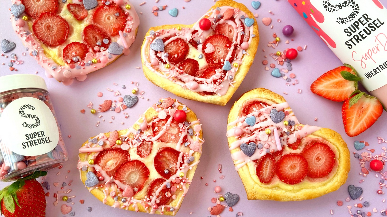 Image of Aardbeienhartjes voor Moederdag