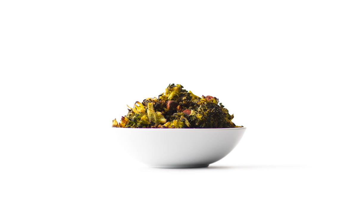 roasted broccoli + peanuts