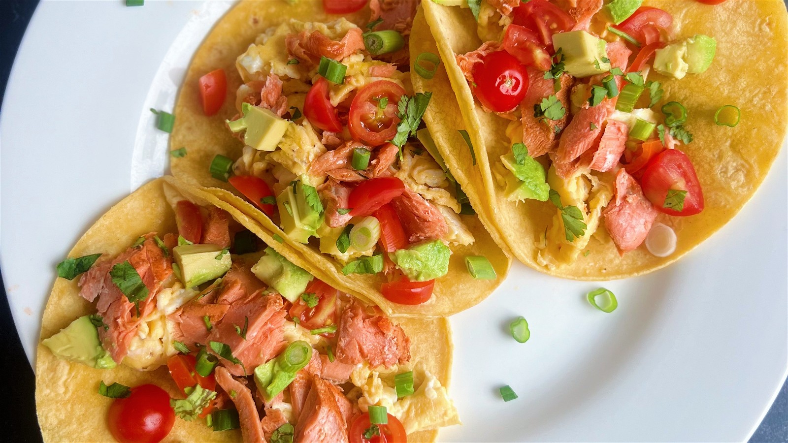 Image of Salmon, Egg, and Avocado Breakfast Tacos