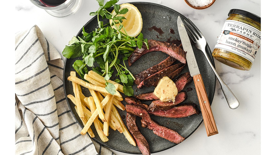 Image of Bistro Steak with Smokey Maple Bacon Mustard Compound Butter