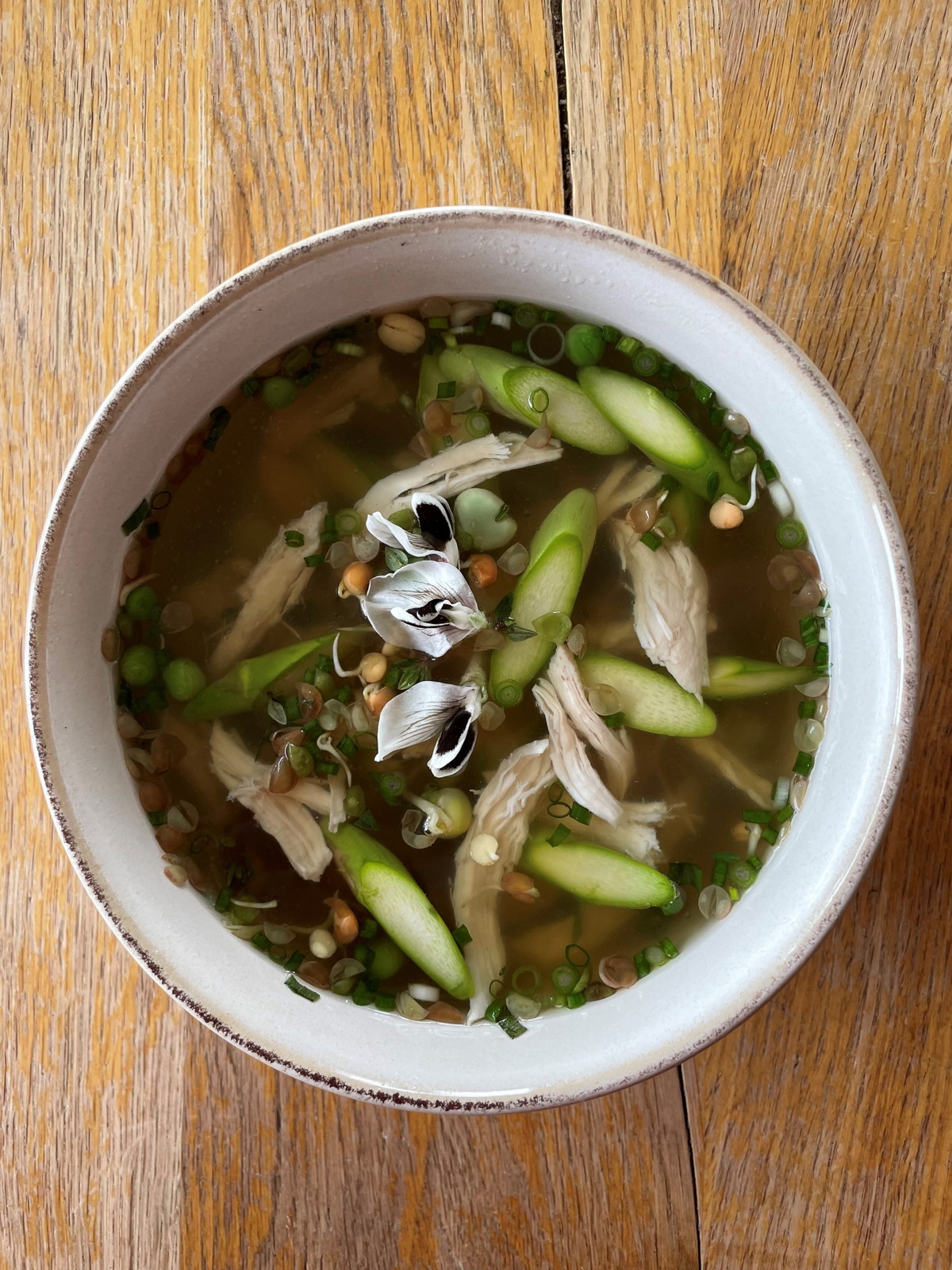 Chicken Bone Broth Spring Bowl