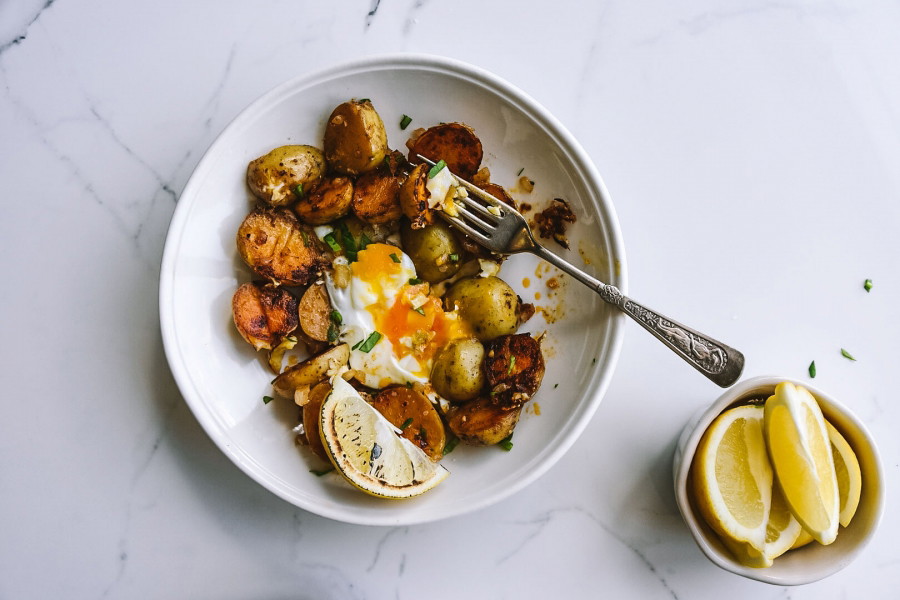 Eggs, Broken Eggs and Potatoes with Smoky Paprika Chipotle