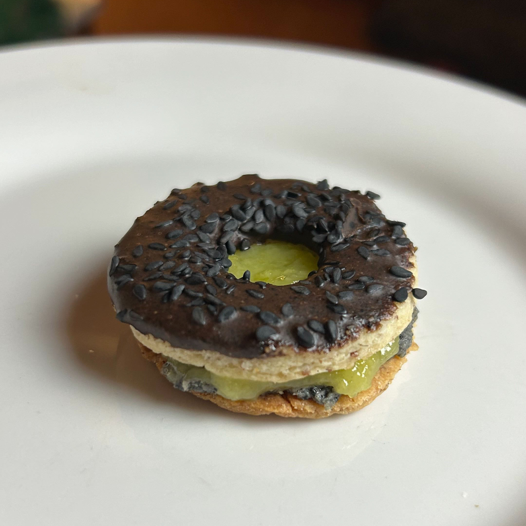 Black Sesame Butter & Mango Linzer Cookies (Vegan)