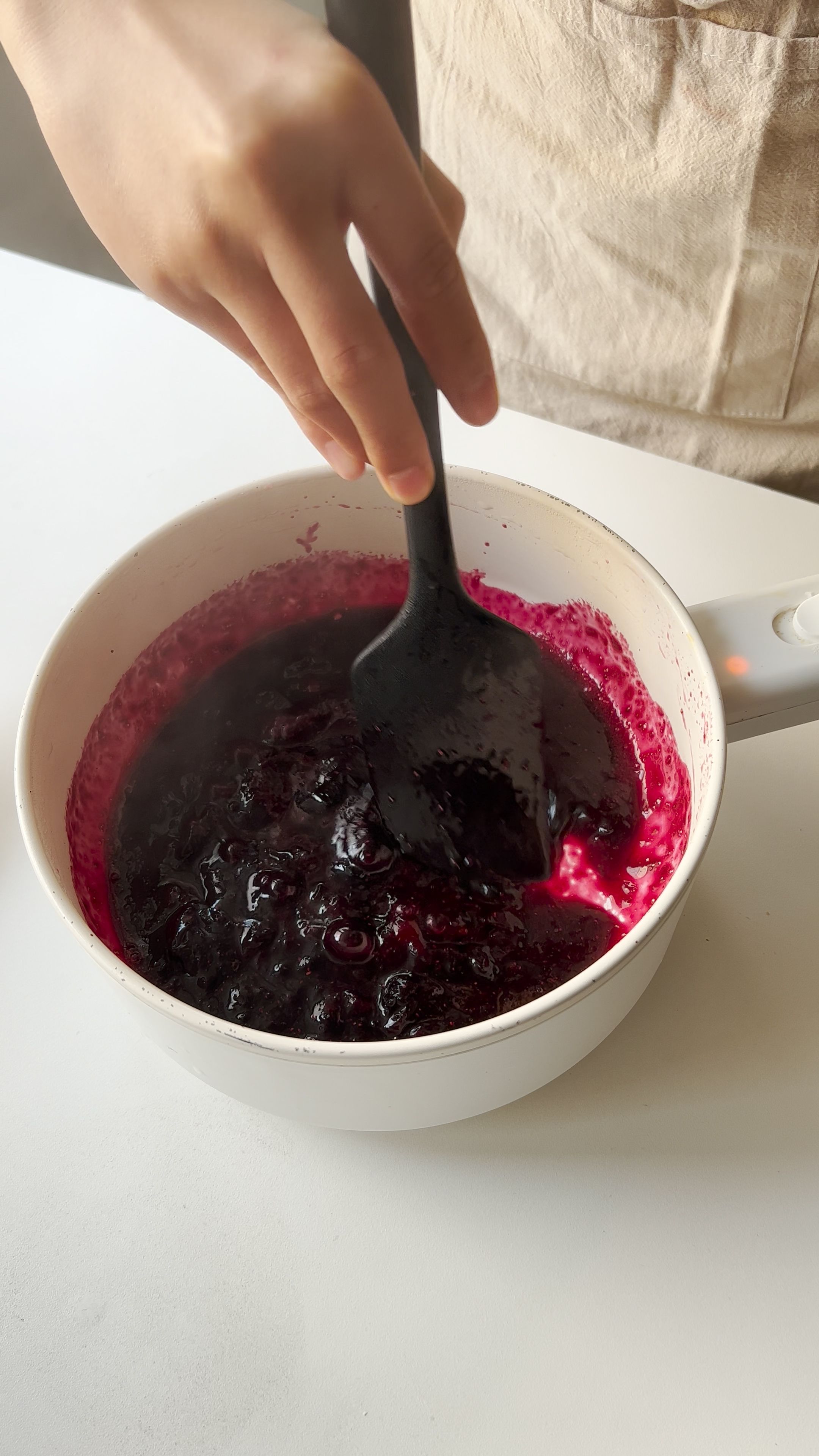 Image of In a milk pot/non-stick pot, put in fresh blueberries, sugar...