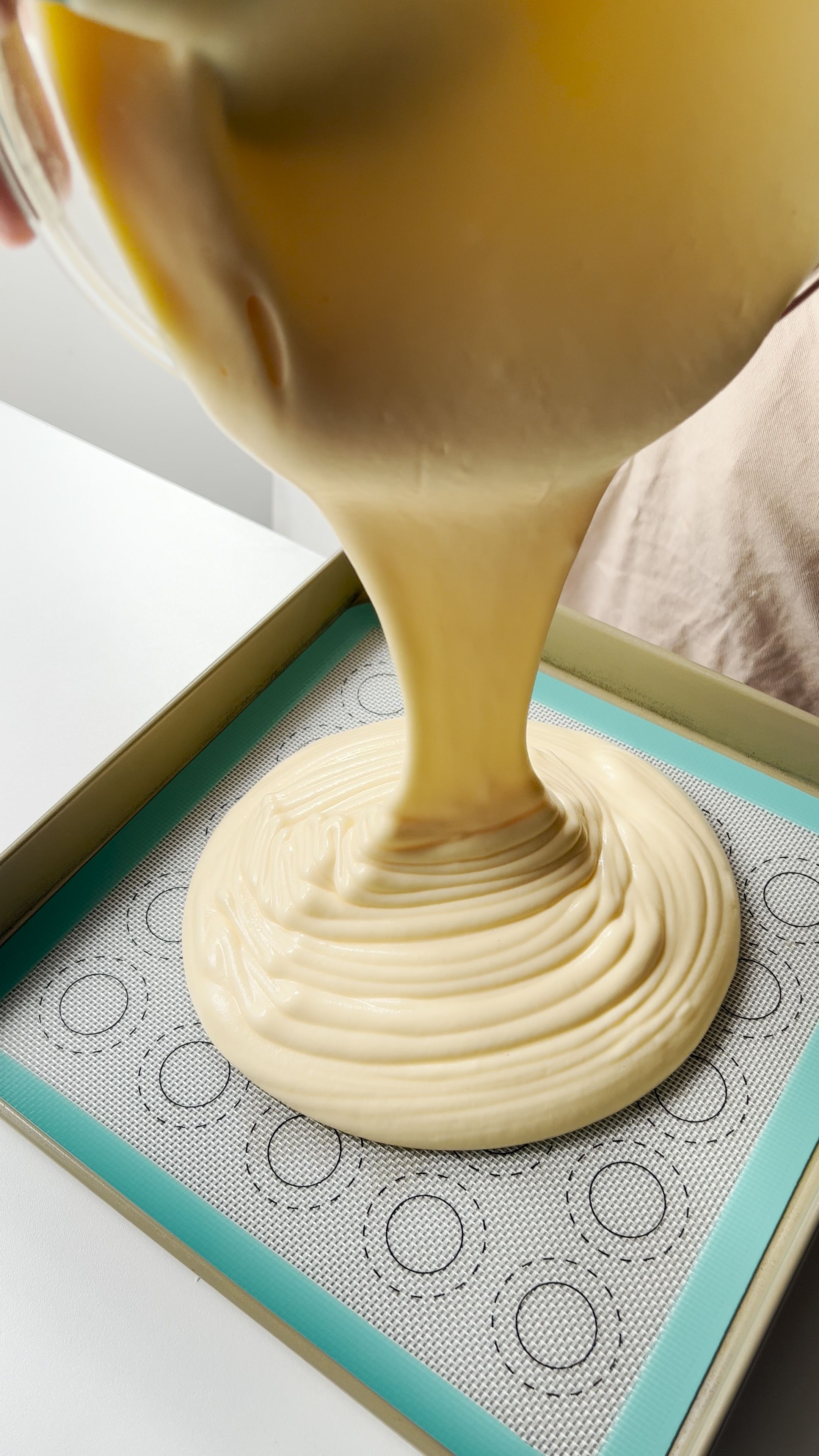 Image of Line the cake pan (28*28*2.6cm) with parchment paper or baking...