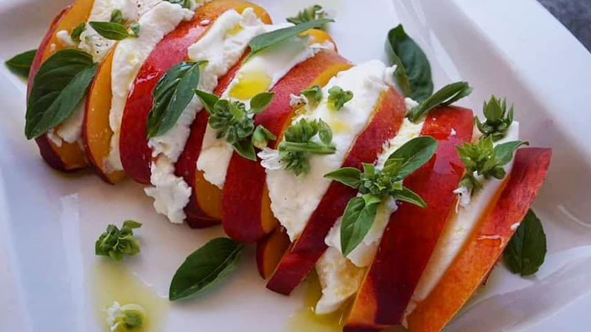 Image of Summer Peach Caprese Salad