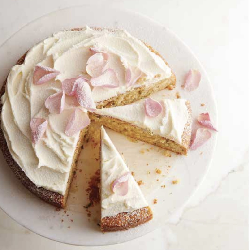 Orange, Mint, and Rose Petal Cake