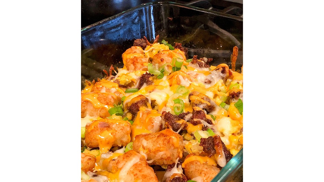 Image of Sriracha Sausage Tater Tot Casserole