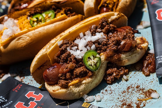 Image of Fully-Loaded Chili Cheese Dogs