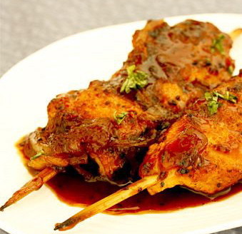 Mexican Kiwi Glaze Chicken Skewers