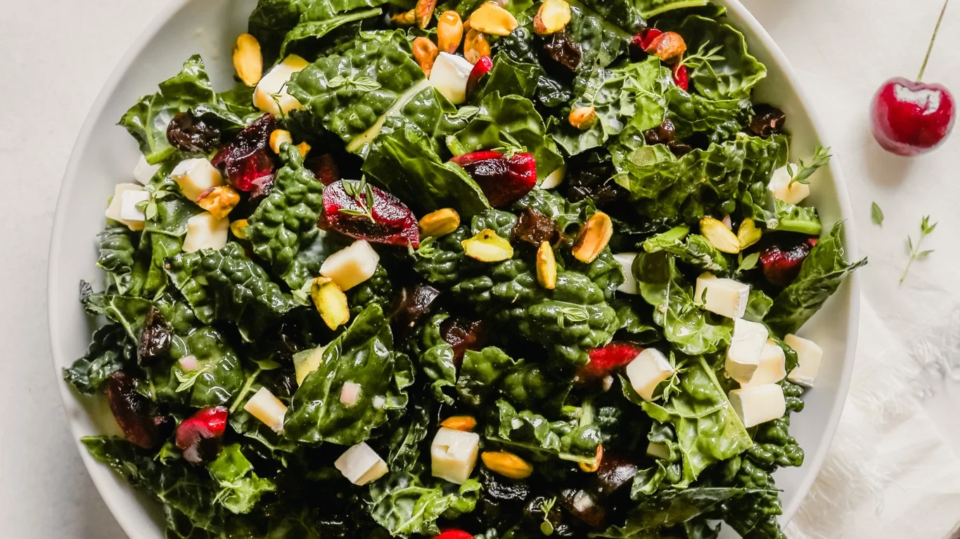 Image of Kale and Pecorino Salad with Black Cherry Balsamic