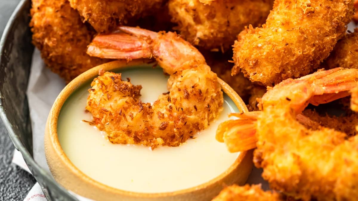 Image of Coconut-Pineapple Colada Shrimp with Pineapple Chipotle Dipping Sauce