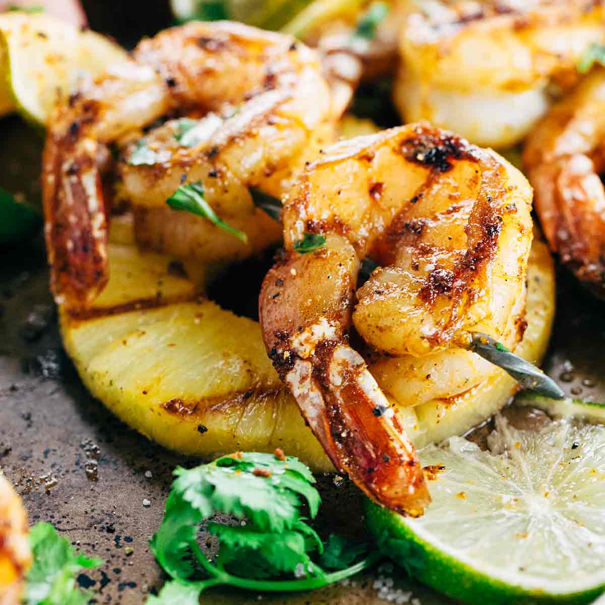 Grilled Sesame Shrimp Skewers with Pineapple Beurre Blanc 