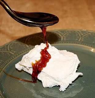 Fresh Cherve Drizzled with Aged White Peach Balsamic Vinegar Reduction Ingredients