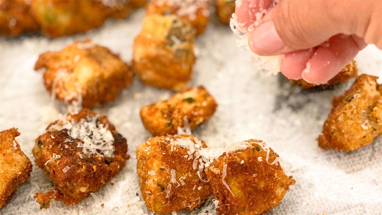 Image of Fried Eggplant Crouton with Rosemary Sea Salt