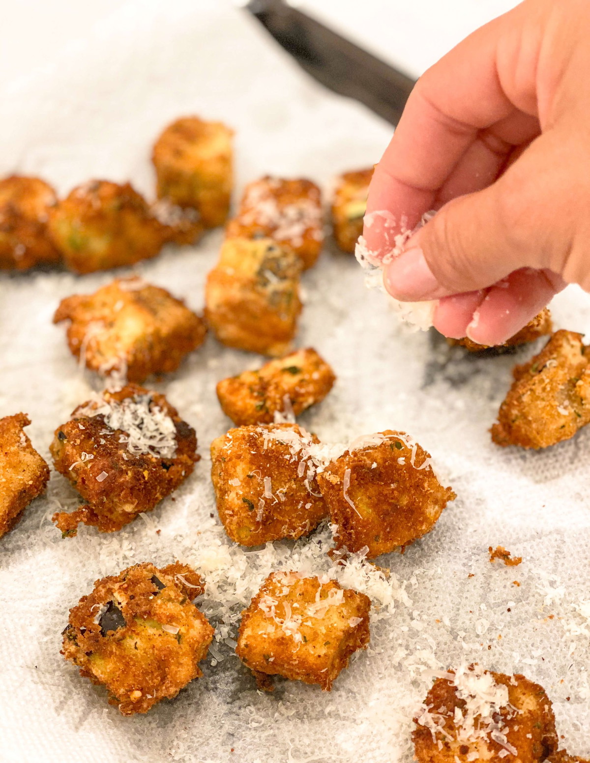Fried Eggplant Crouton with Rosemary Sea Salt