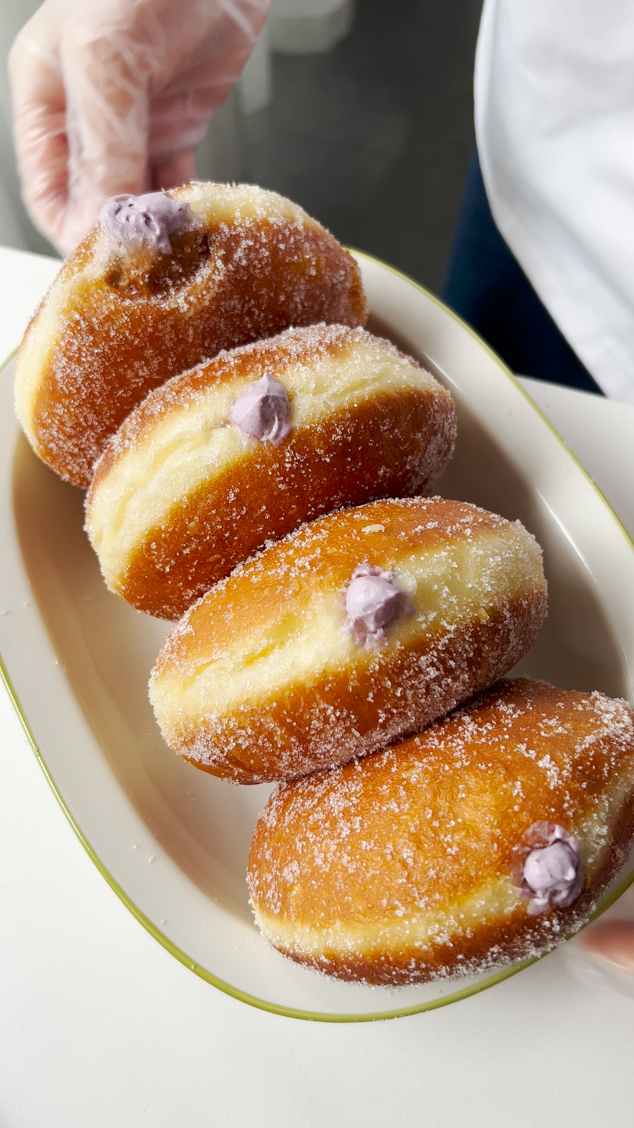 Image of Fried Donuts with Homemade Blueberry Jam Filling