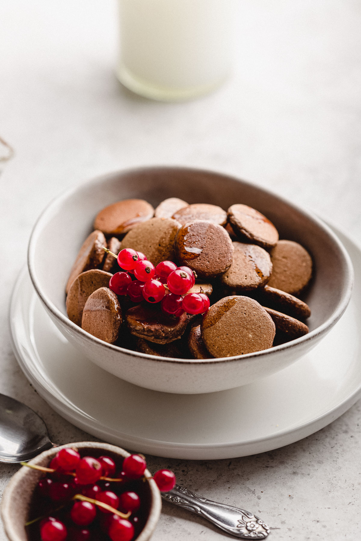 Mini pancakes de chocolate saludables
