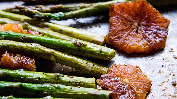 Image of Roasted Asparagus with oranges and Cara Cara Balsamic Vinegar
