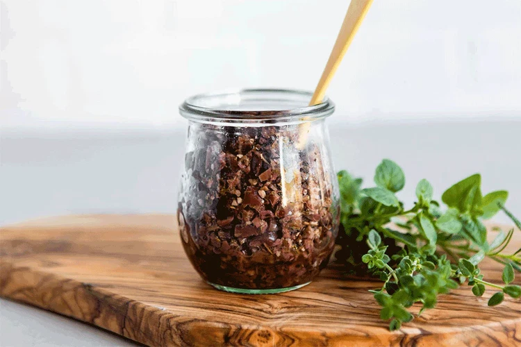 Image of Refrigerate and allow to come to room temperature prior to serving (to allow oil to soften).