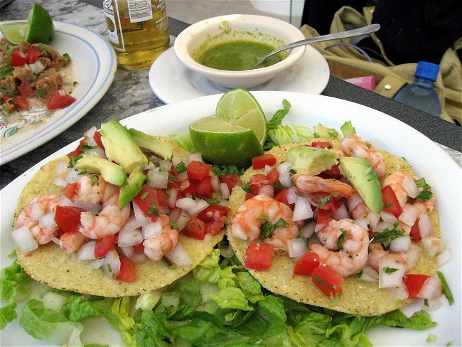 Image of Tostadas de Camarones (Shrimp Tostadas)