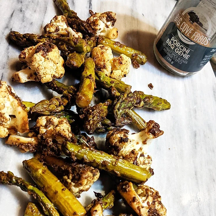 Porcini Asparagus Genie with Cauliflower