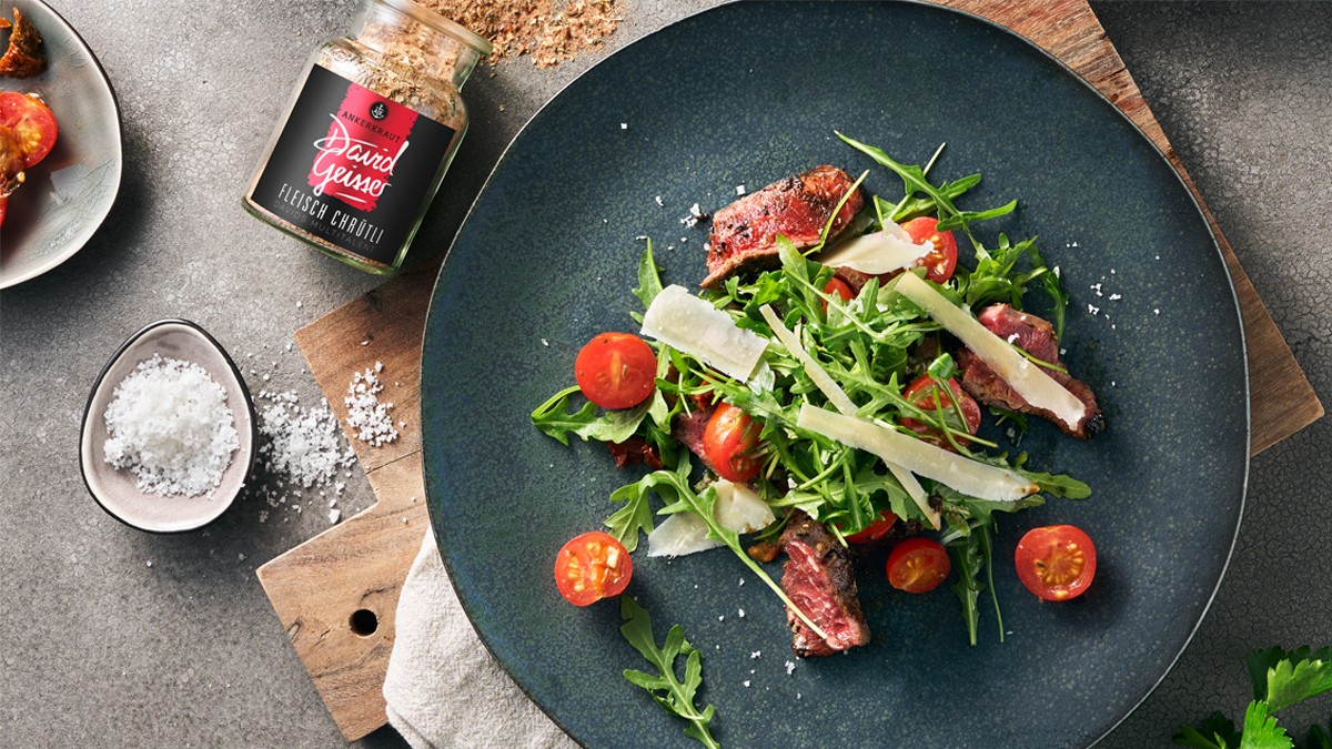 Image of flank steak with herb pesto