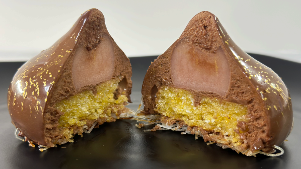 Image of Peach Vegan Chocolate Mousse Entremet