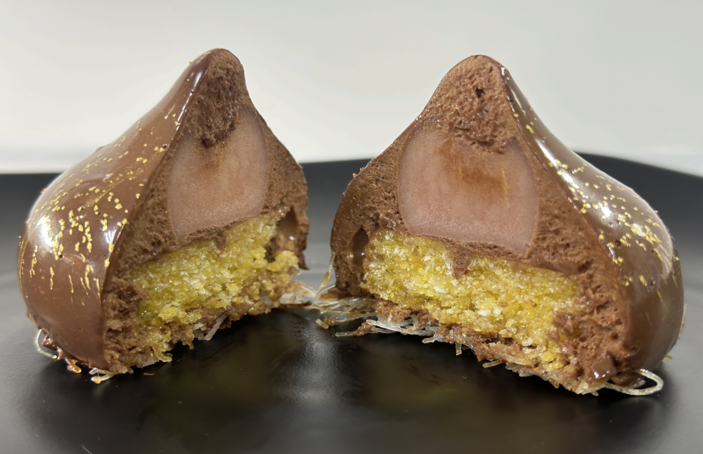 Peach Vegan Chocolate Mousse Entremet