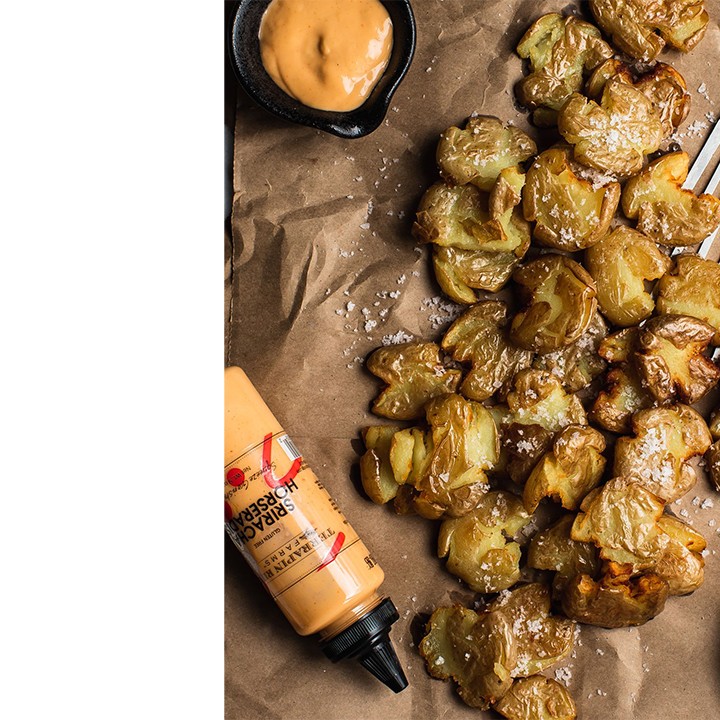 Crispy Smashed New Potatoes With Lime, Cilantro, and Spices Recipe