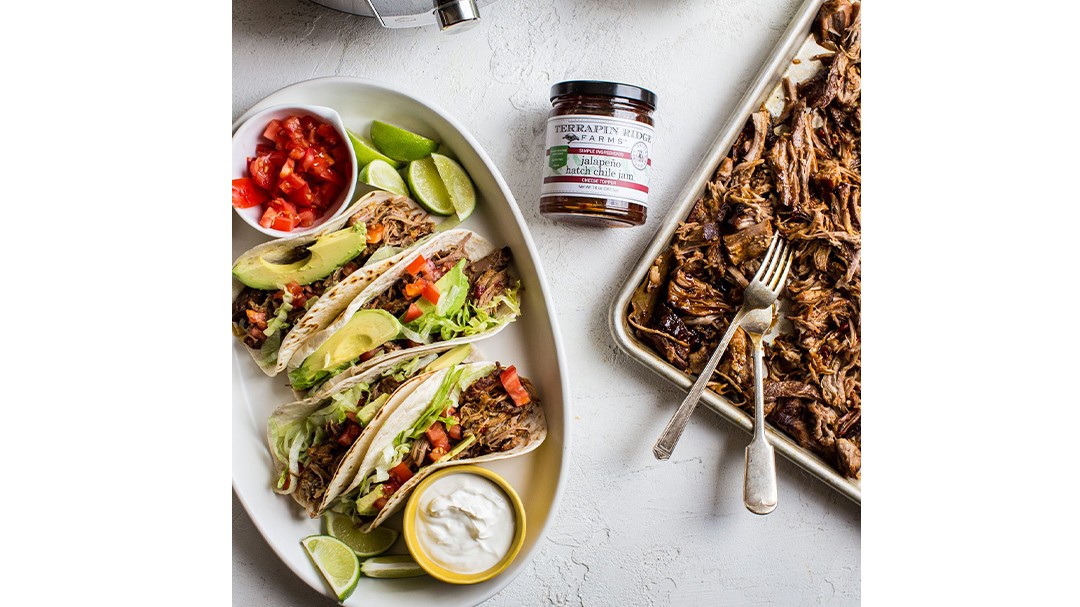 Image of Jalapeno Hatch Chile Pork Tacos