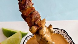 Image of Chicken Satay with Cambodian Coconut Peanut Sauce