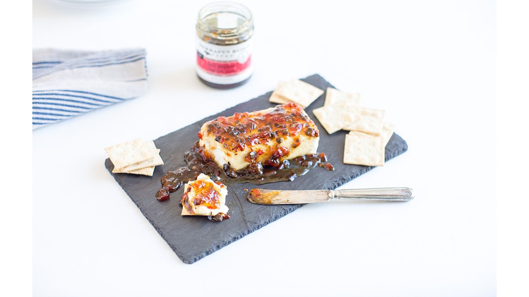 Image of Cream Cheese Berry Bacon Jam Easy 2 Step Appetizer