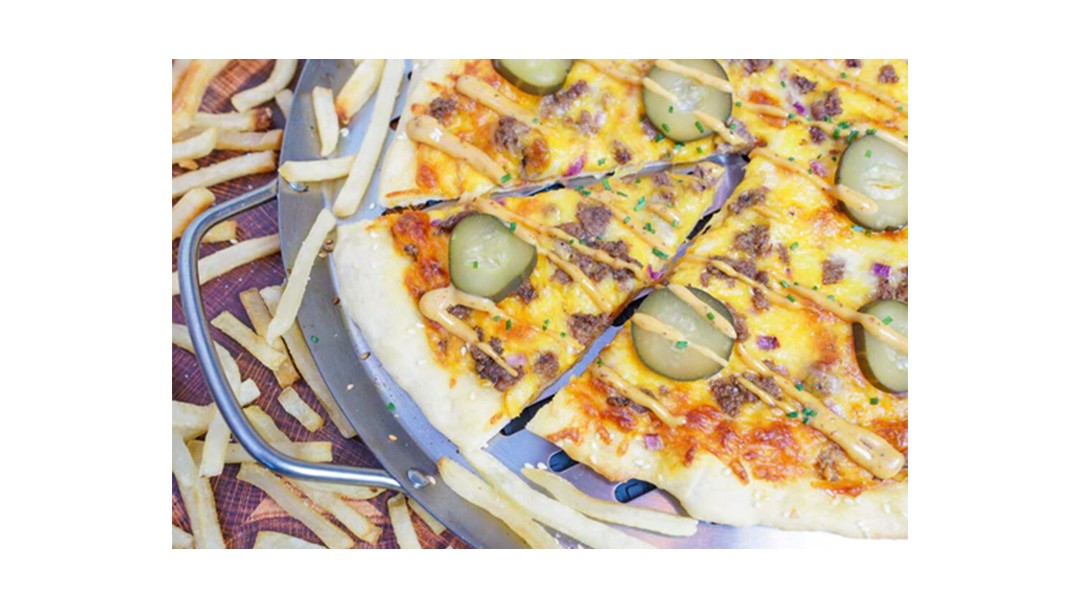Image of Cheeseburger Pizza with Everything Aioli