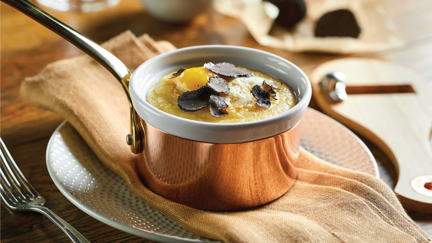 Image of Polenta with quail eggs and truffle