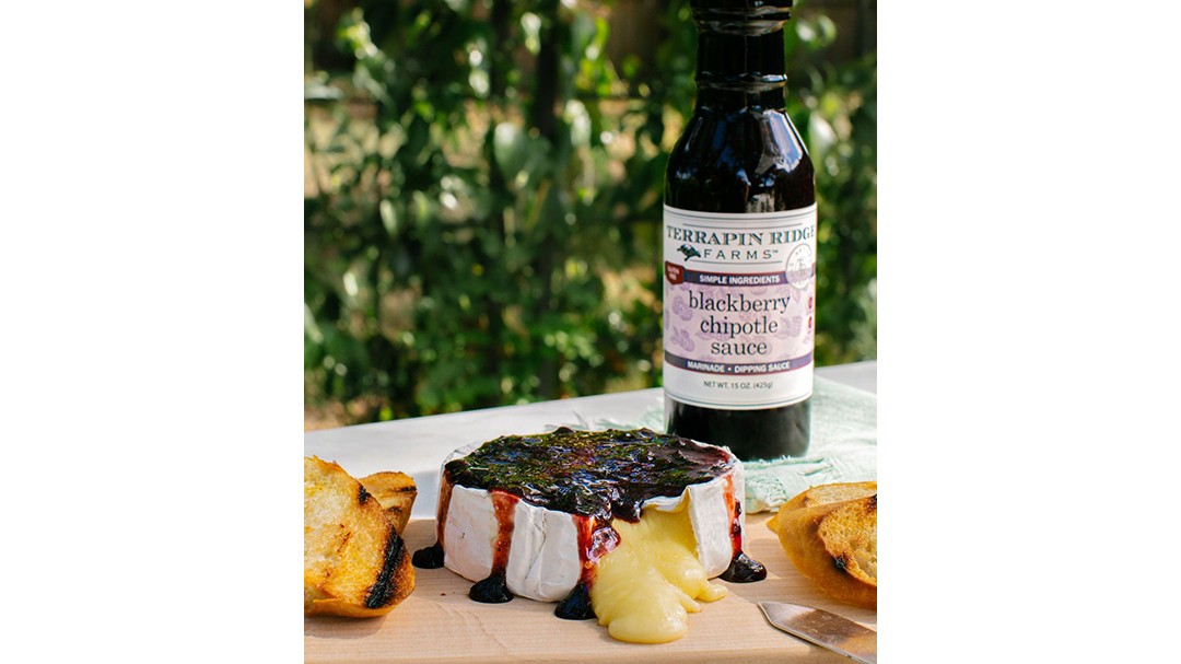 Image of Blackberry Chipotle Grilled Planked Brie