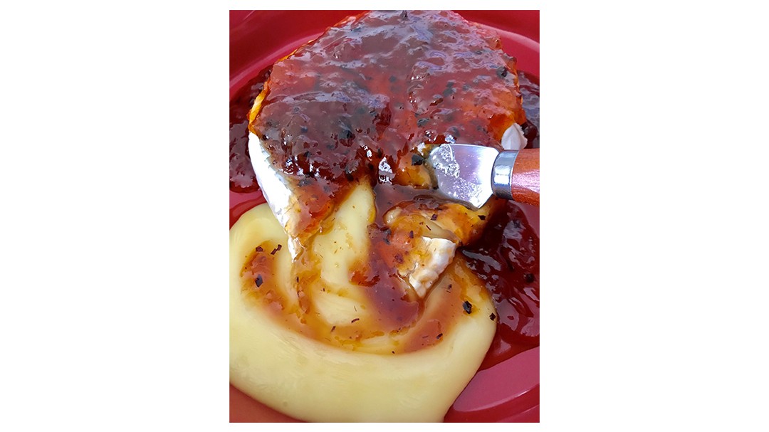 Image of Brie with Apple, Maple, and Bacon Jam