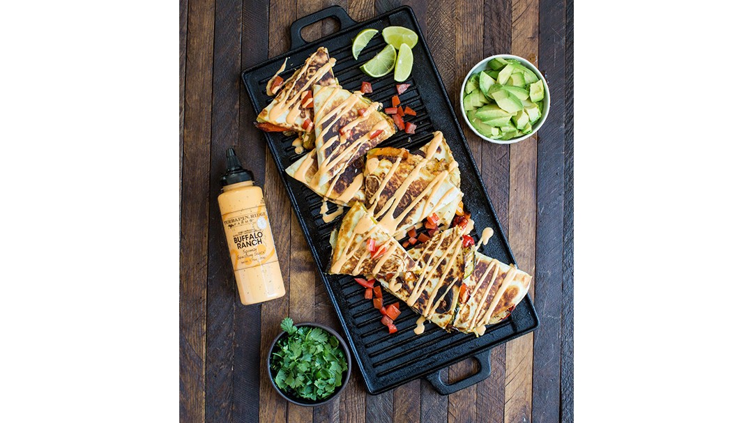 Image of Buffalo Ranch Chicken and Vegetable Quesadilla