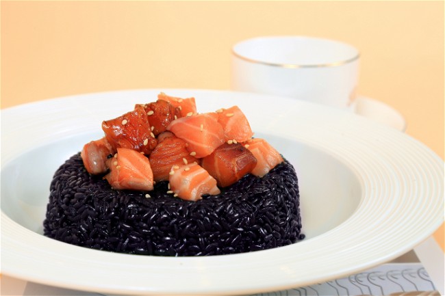 Image of Salmon Poke with Black Rice