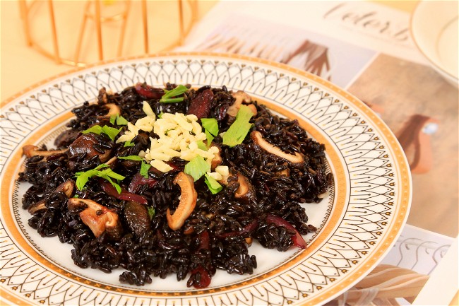 Image of Black Rice Mushroom Risotto