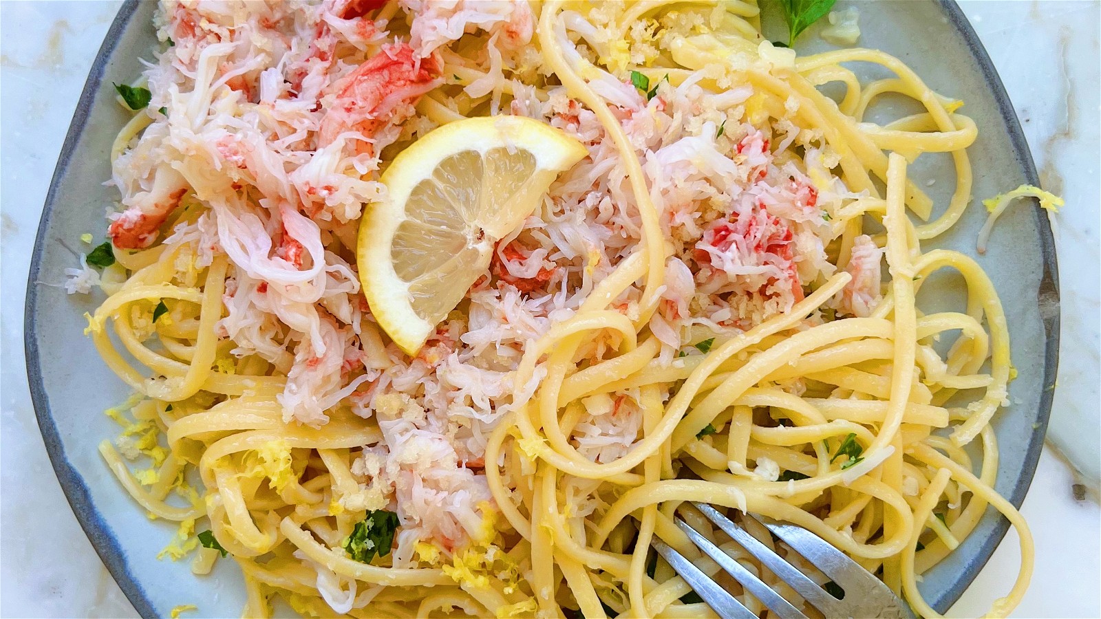 Image of Snow Crab Pasta with Lemon Butter Sauce 