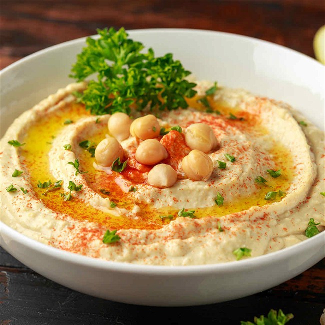 Image of Wholesome Chickpea Bliss: Nutty Homemade Hummus