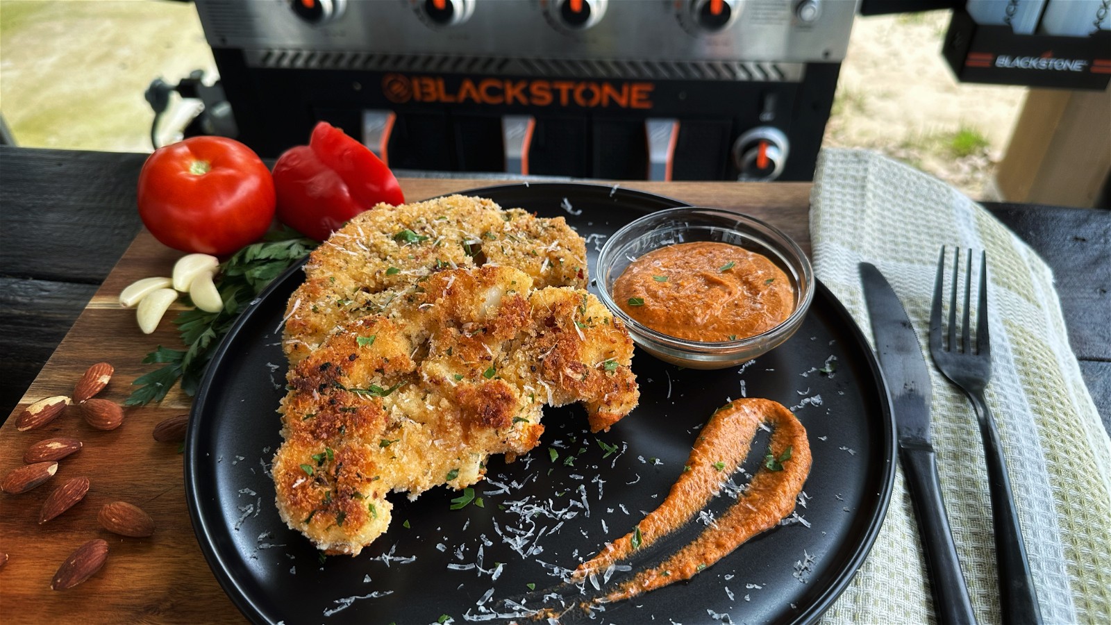 Image of Cauliflower Cutlets with Romesco Sauce