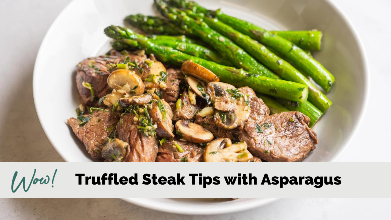 Image of Truffled Steak Tips and Asparagus